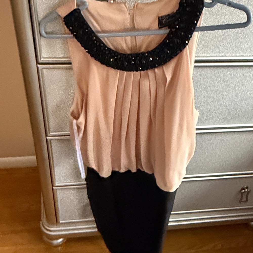 Dress Barn Black and Cream Sleeveless Dress